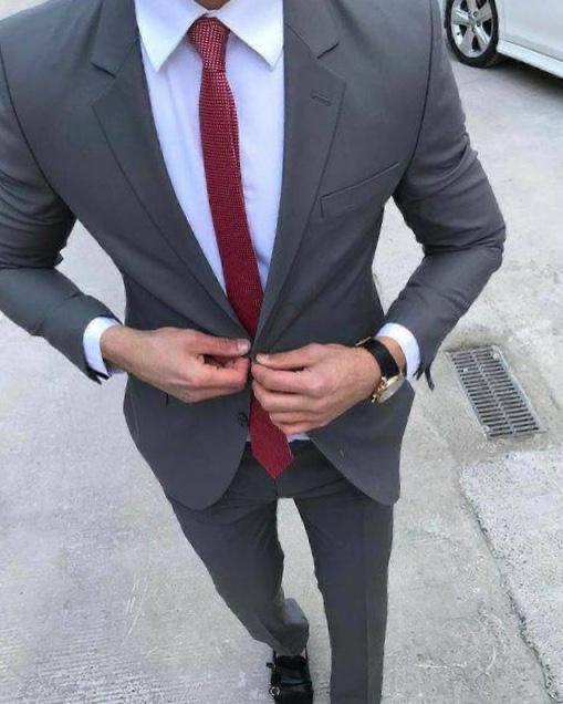 Slim Fit 2piece Dark Grey Suit