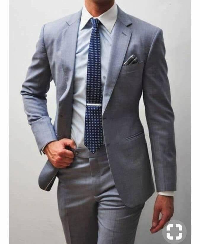 Slim Fit 2piece Light Grey Suit