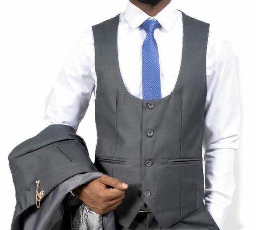 Slim-fit 3piece Light Grey Suit