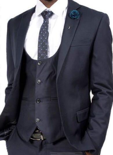 Slim-fit 3piece Black Suit