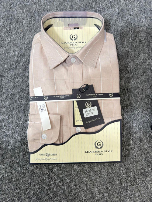 beige Guardiola plus checked shirt