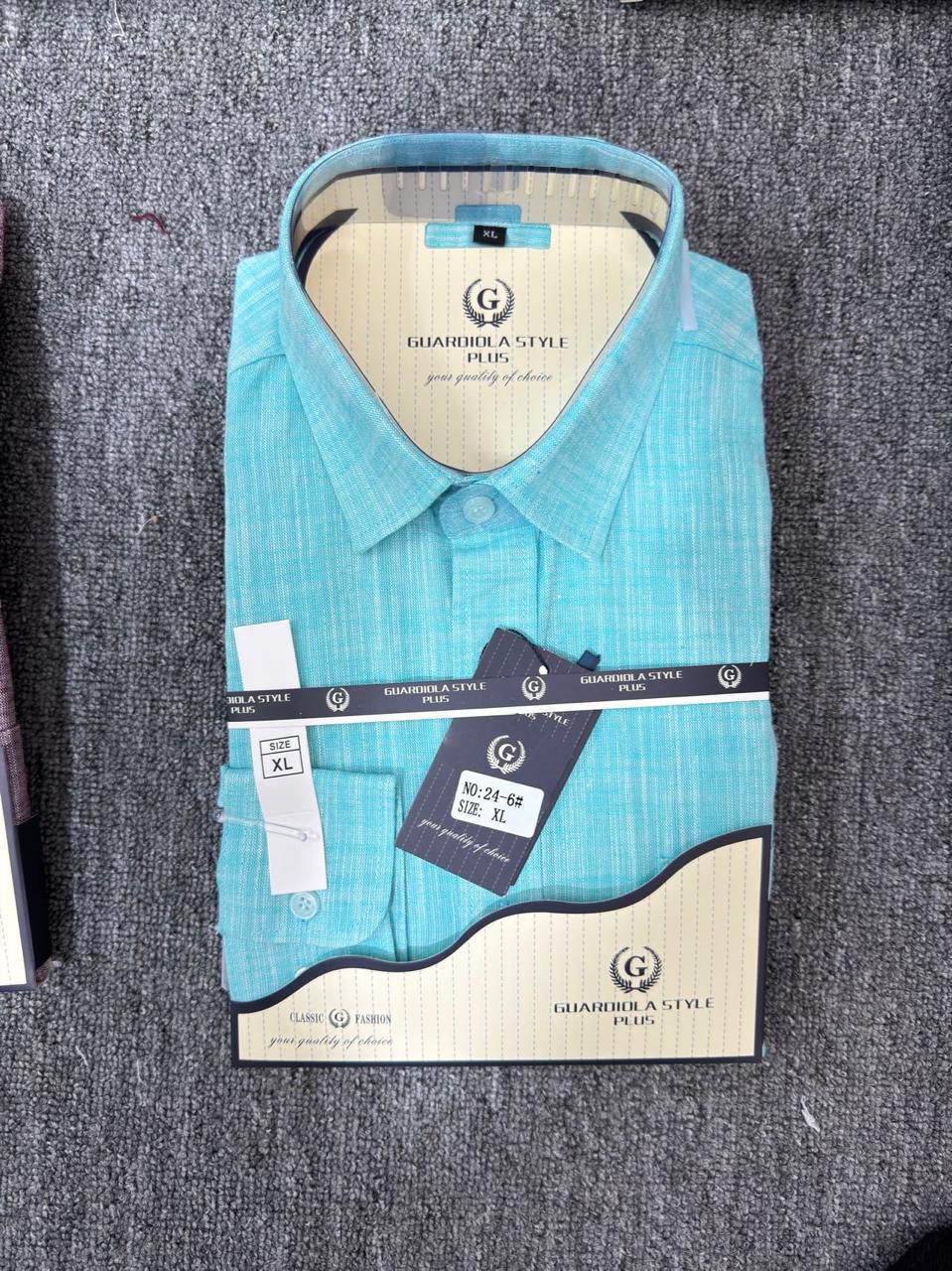 Guardiola linen shirt, blue green