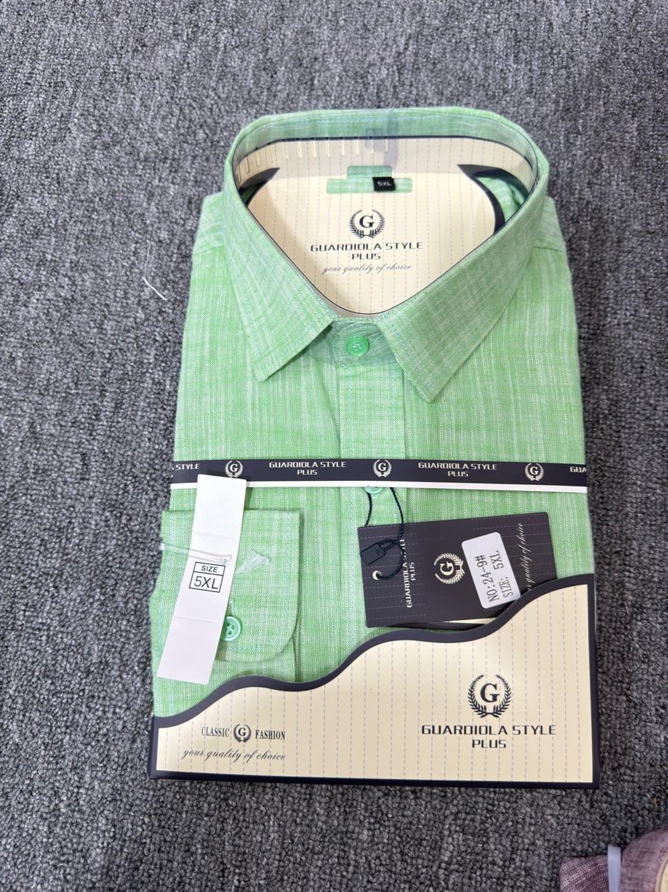 linen light green Guardiola plus shirts