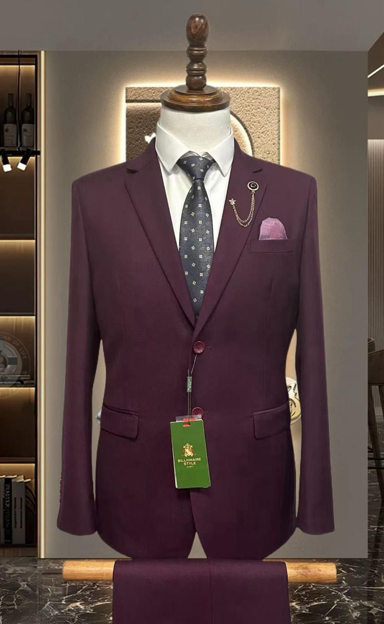 Billionaire 2 Piece Maroon Suit