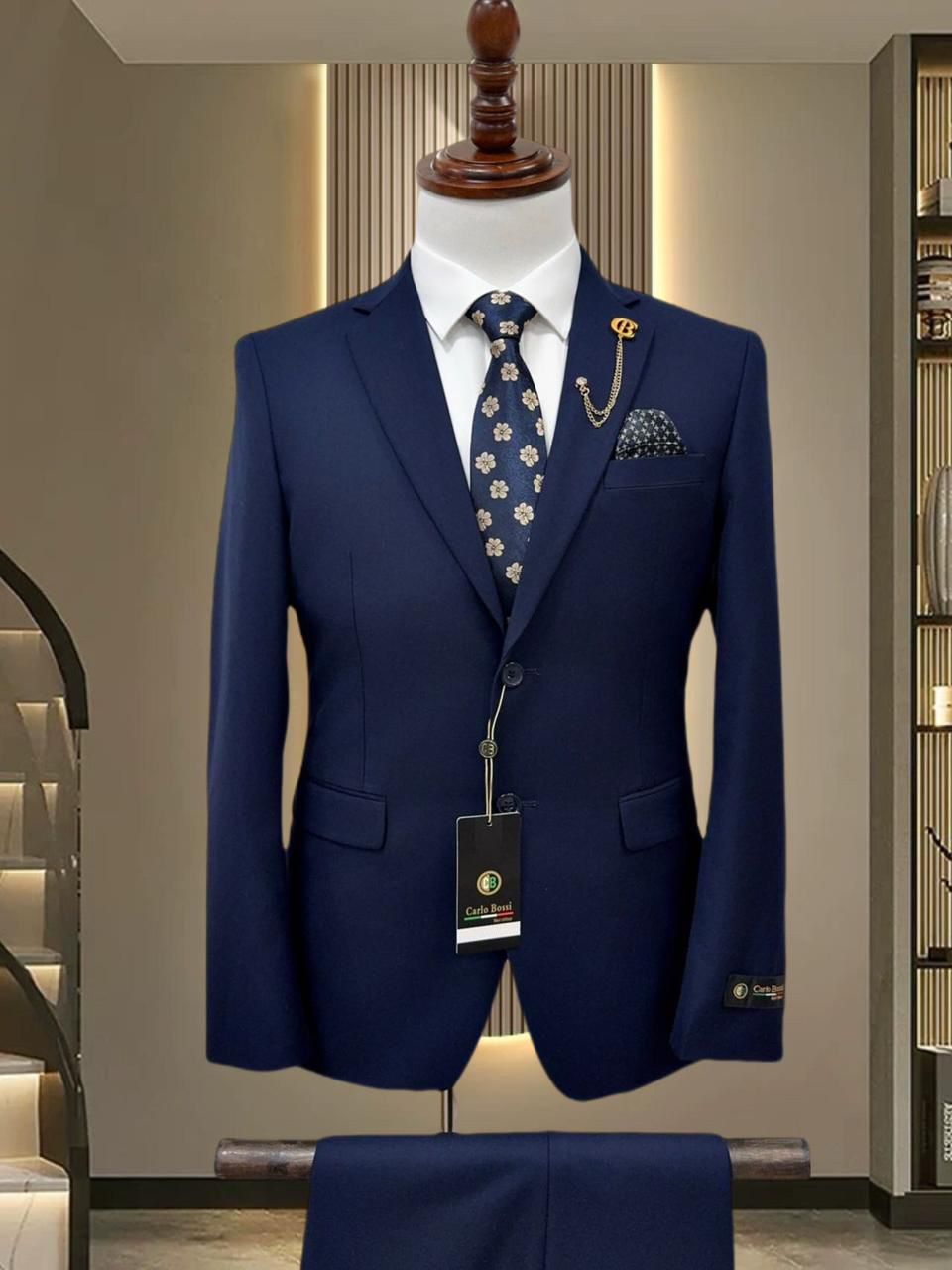 Billionaire 2 Piece Navy Blue Suit