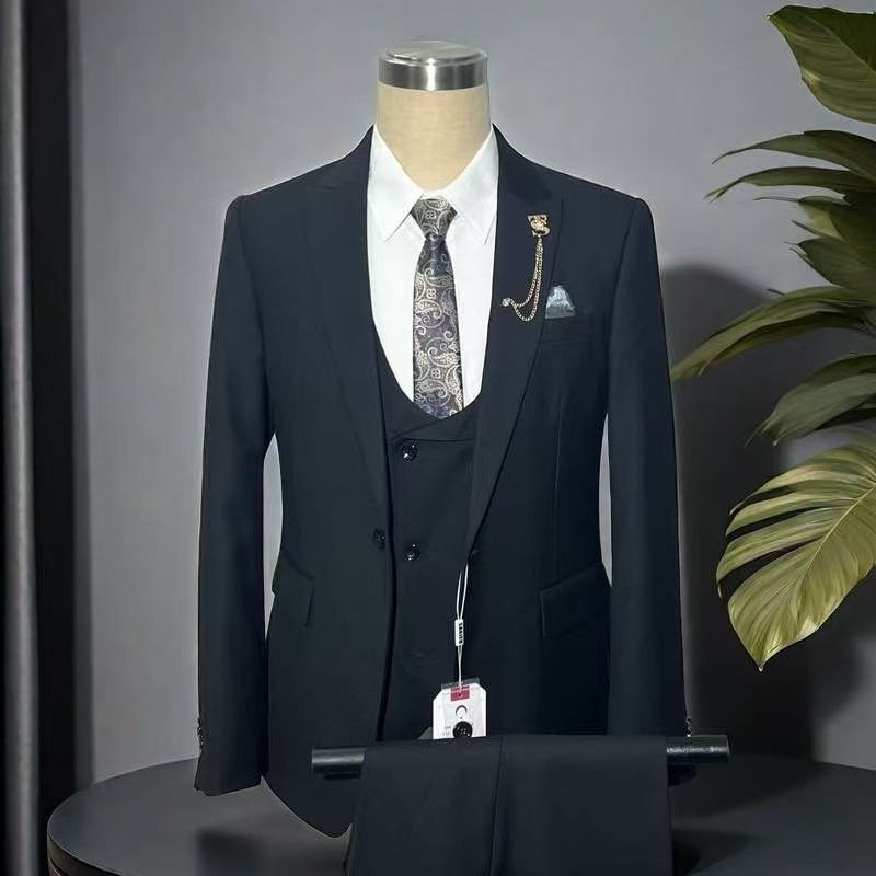 Billionaire 3 Piece Black Suit