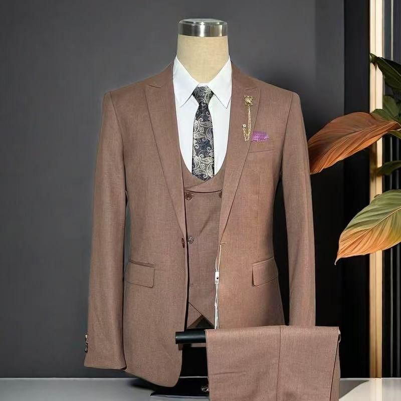Billionaire 3 Piece Light Brown Suit