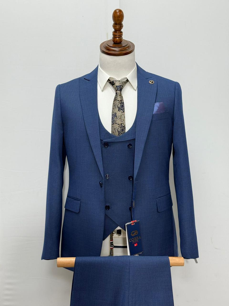 Billionaire 3 Piece Navy Blue Suit