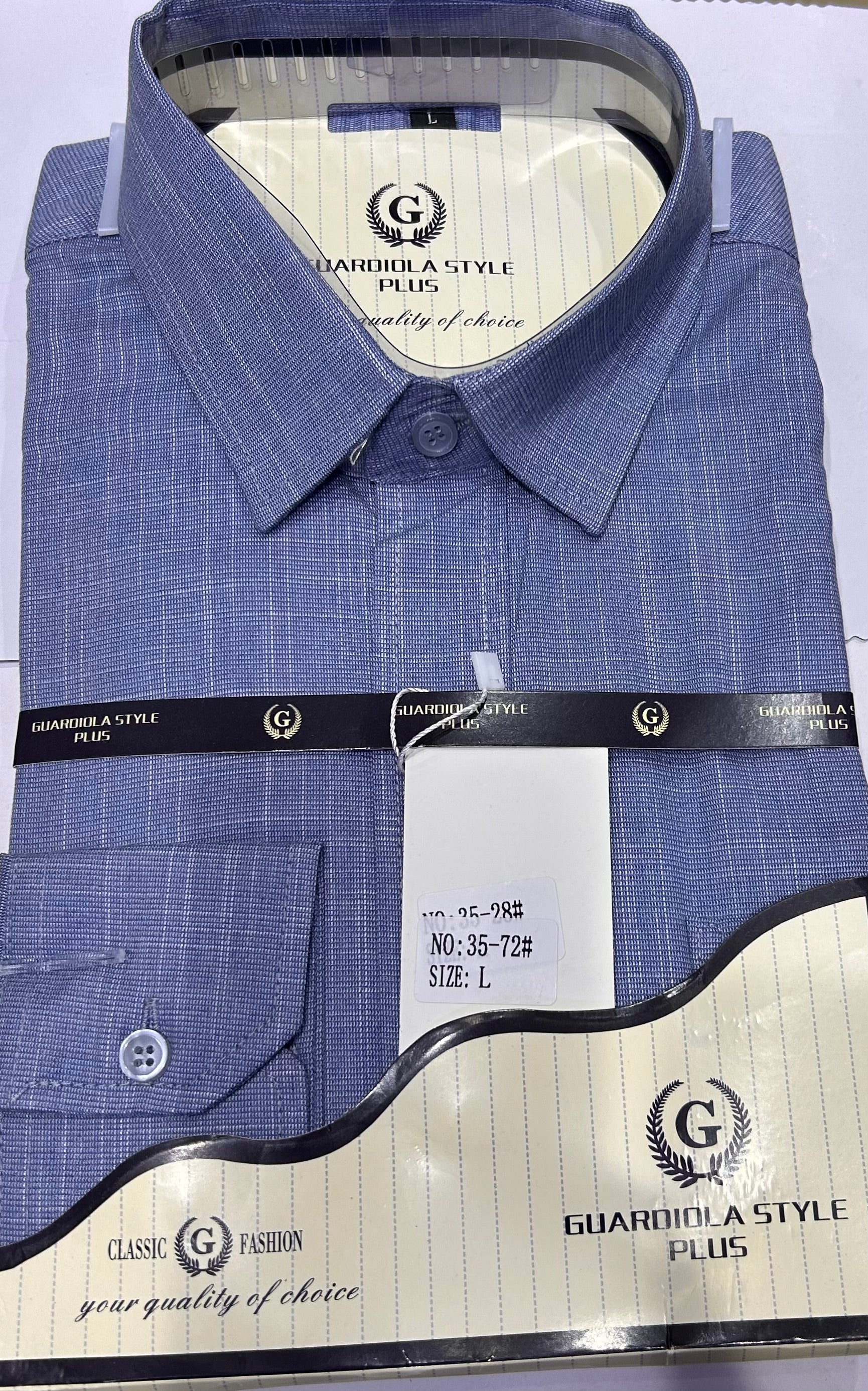 Guardiola Plus Textured Blue Shirt